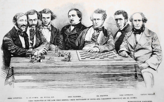 1855 Chess Celebrities at the Leamington Chess Club :  Staunton, Lowenthal et al