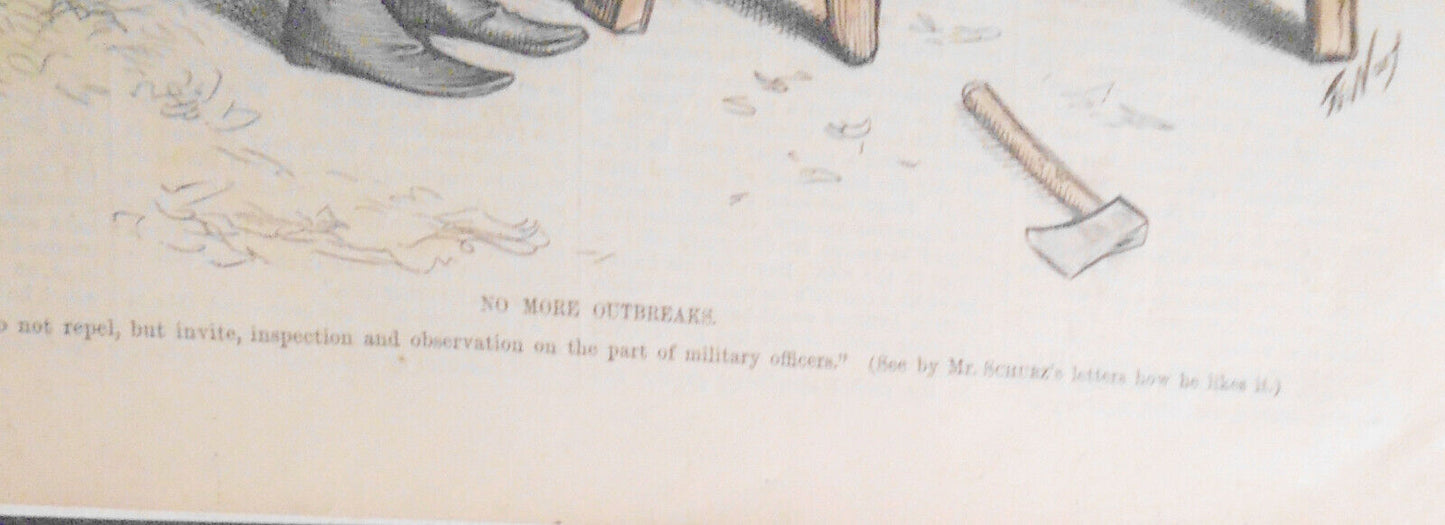 No More Outbreaks, by Thomas Nast - Harper's Weekly Jan 25, 1879. Hand-colored