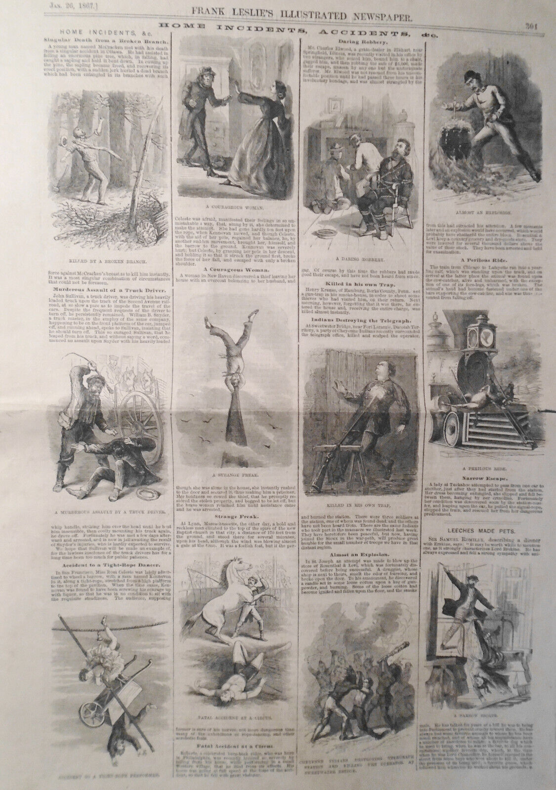 Frank Leslie's Illustrated Newspaper, January 26, 1867 - Theatricals, accidents