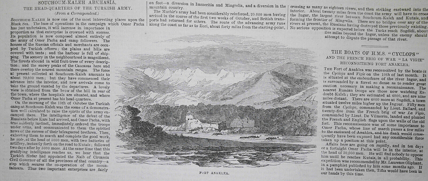 Souchoum-Kaleh, Headquarters of the Turkish Army & Omer Pacha encampment - 1855