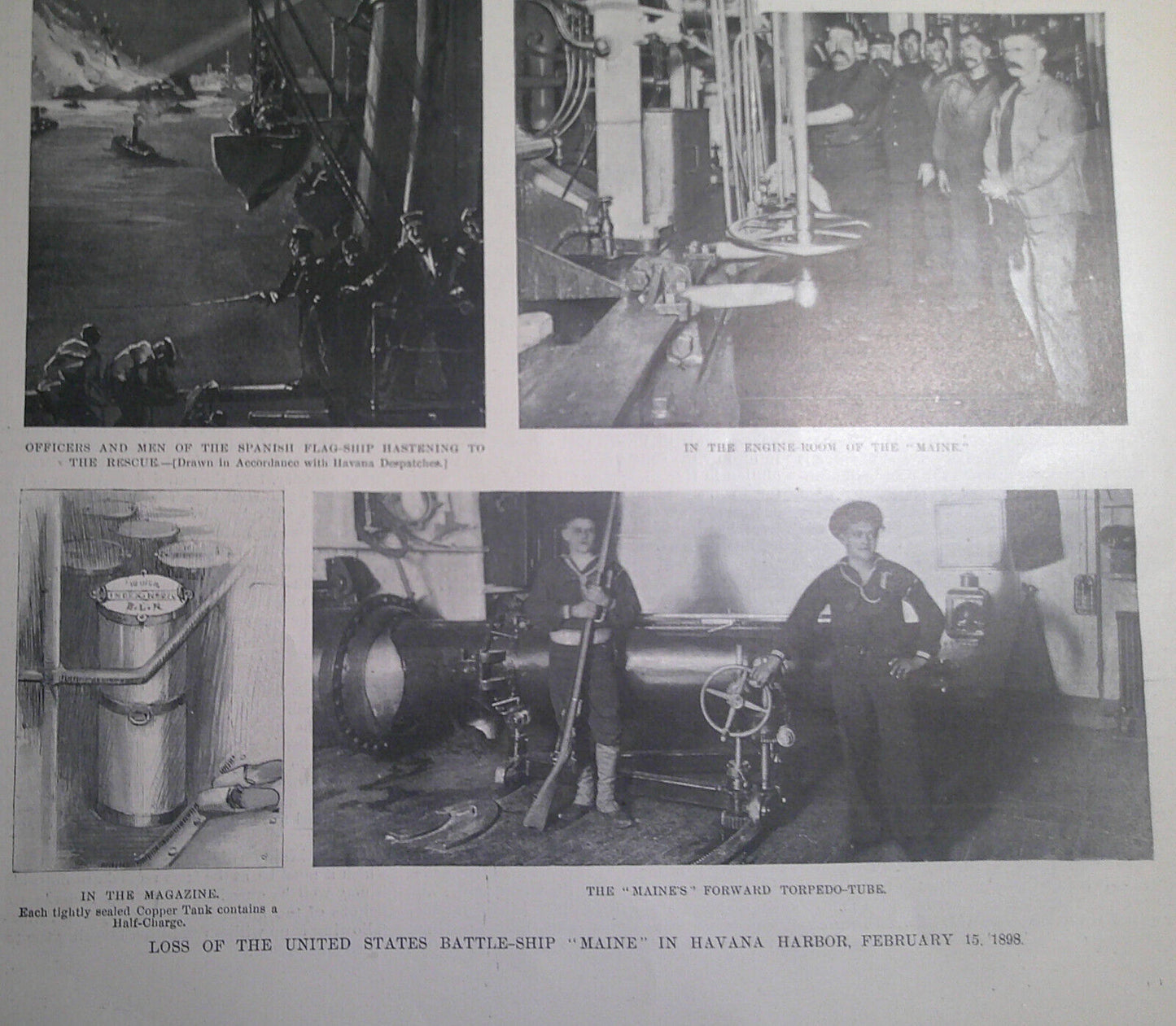 Disaster to the Battle-ship "Maine" - Harper's Weekly, February 26, 1898 section