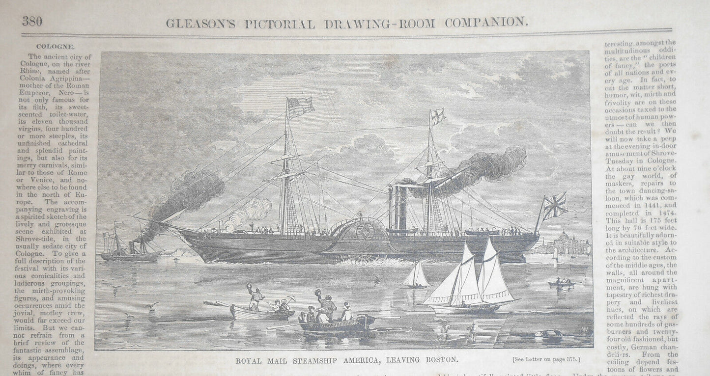 A Masquerade Scene At Cologne, Prussia - Gleason's Pictorial 1850s