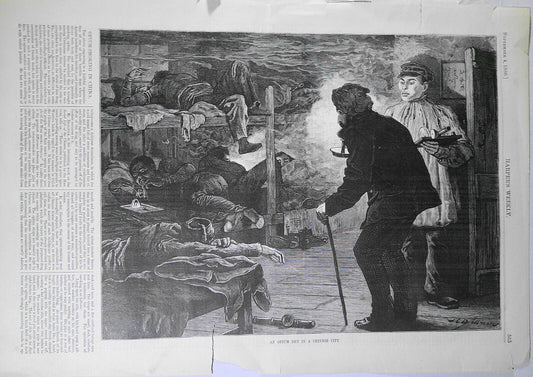 An Opium Den in a Chinese City  - Harper's Weekly,  September 4, 1880 original