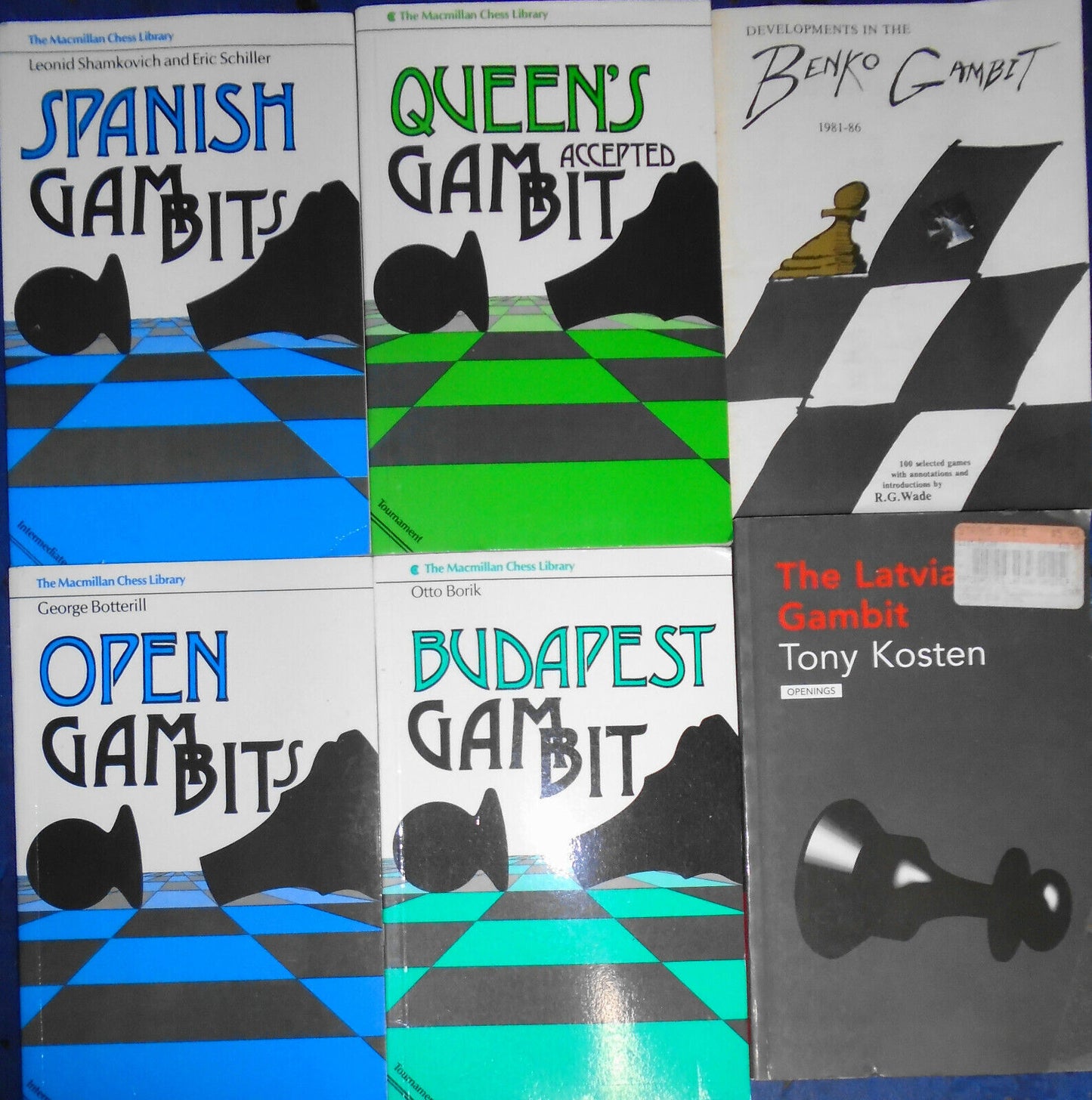 6 Chess Gambit books - Spanish, Benko, Queen's Accepted, Latvian, Budapest, Open
