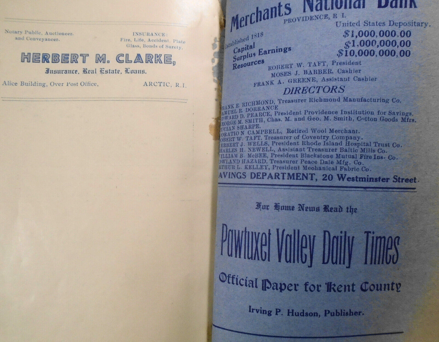 1914 West Warwick town tax as assessed and apportioned on the inhabitants...
