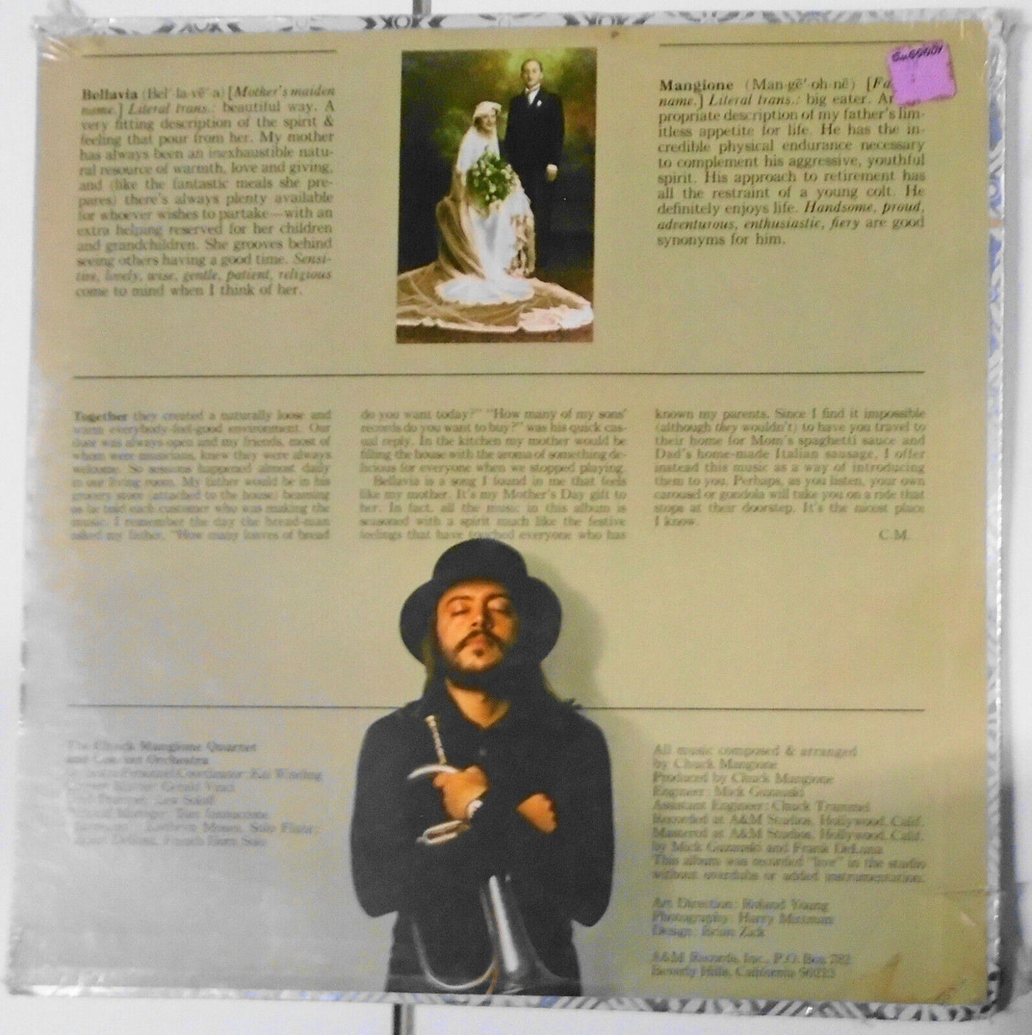 Chuck Mangione ‎: Bellavia - Vinyl LP – A&M Records, SP 4557 – *SEALED / NEW*