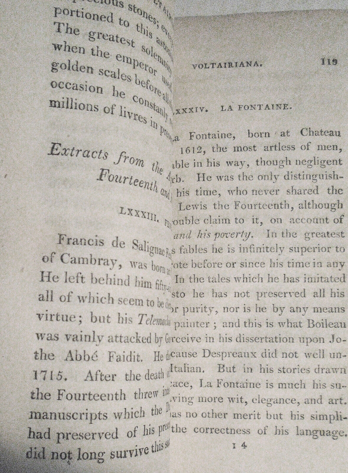 [Voltaire] Voltairiana, by Mary Julia Young - 4 Volumes, 1805 first edition