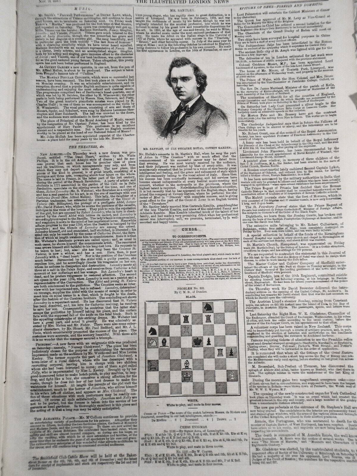 The Illustrated London News, November 19, 1859 War in Morocco; Schiller Festival