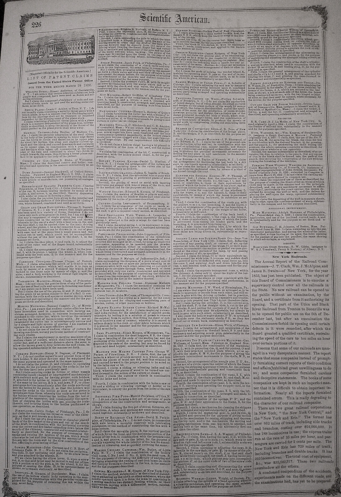 Scientific American, March 29, 1856. Stereoscopic books; Daguerreotype Pictures