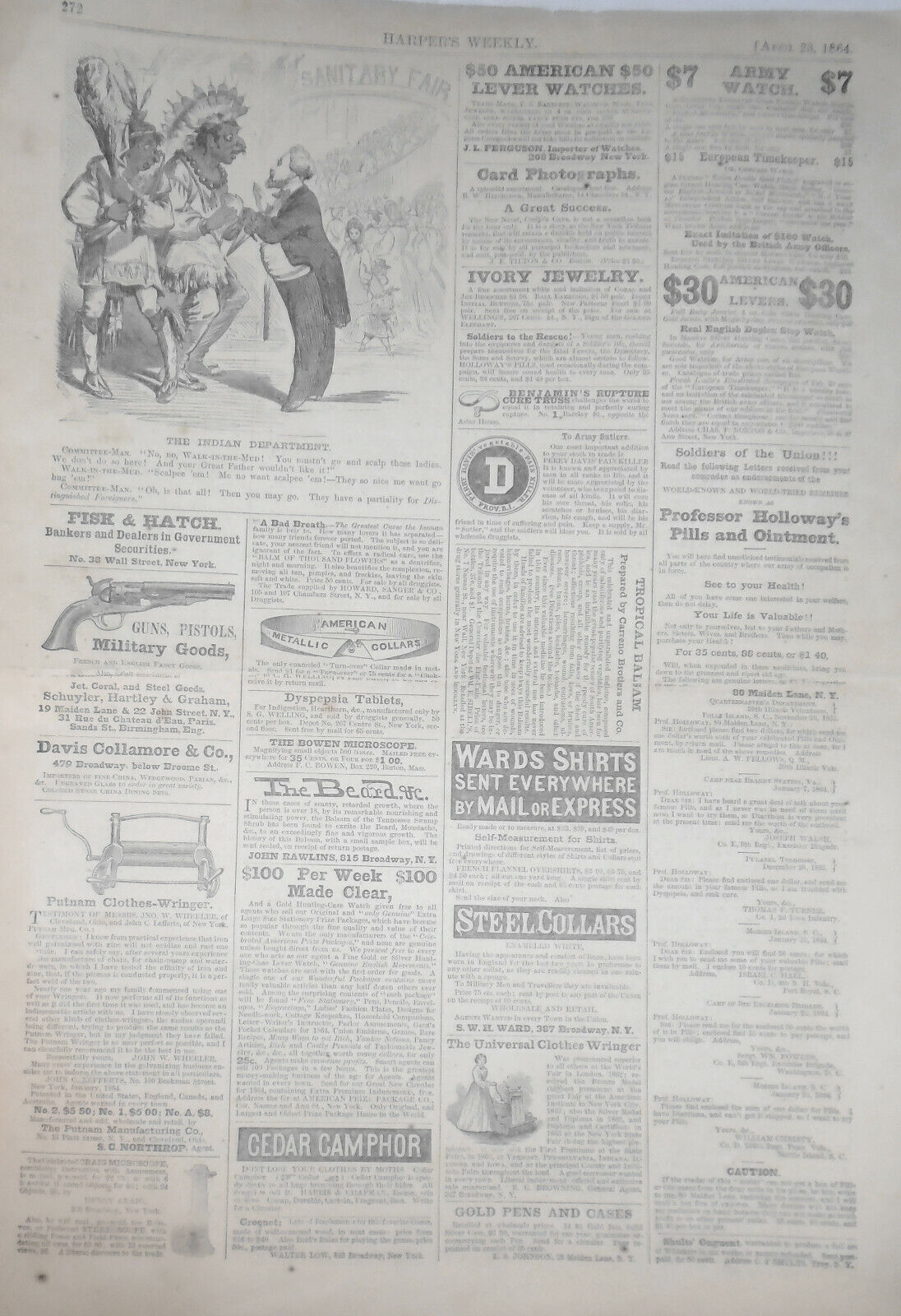 Harper's Weekly April 23, 1864 : Metropolitan Fair, NY - Original complete issue