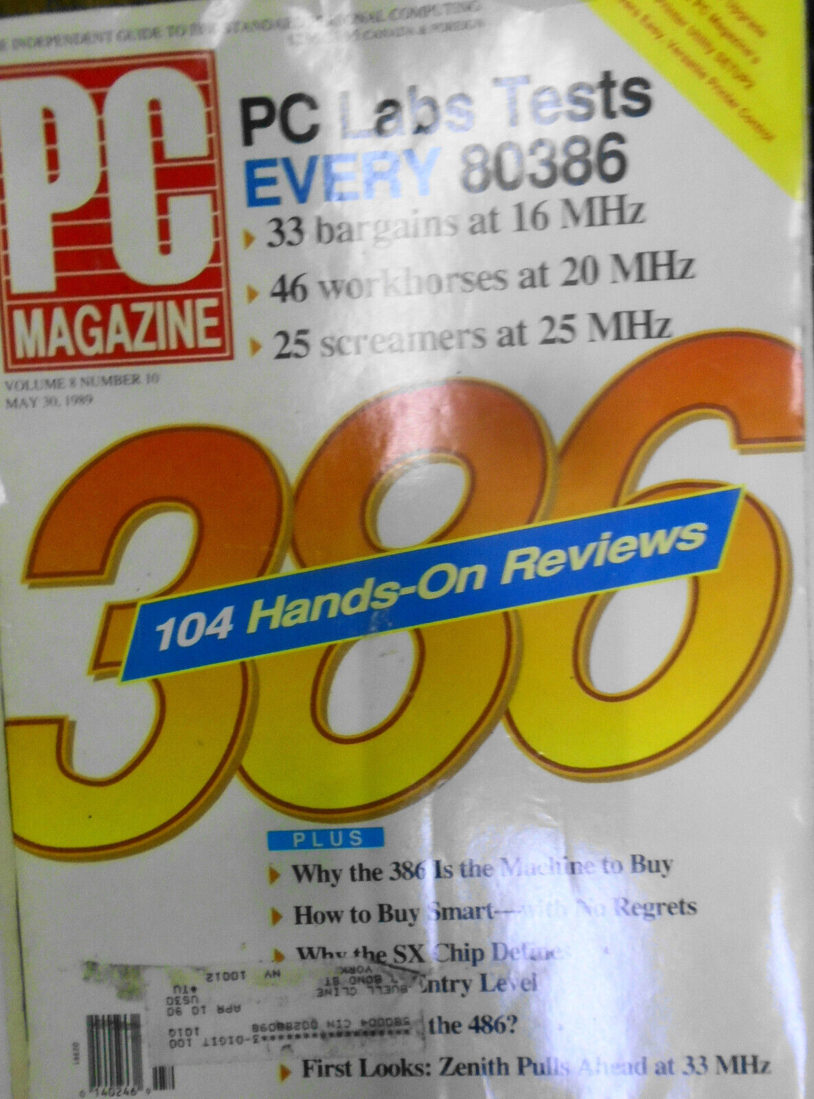 PC Magazine - 6 issues lot, 1989 - Laptops, Presentation Graphics, LANs, 386s