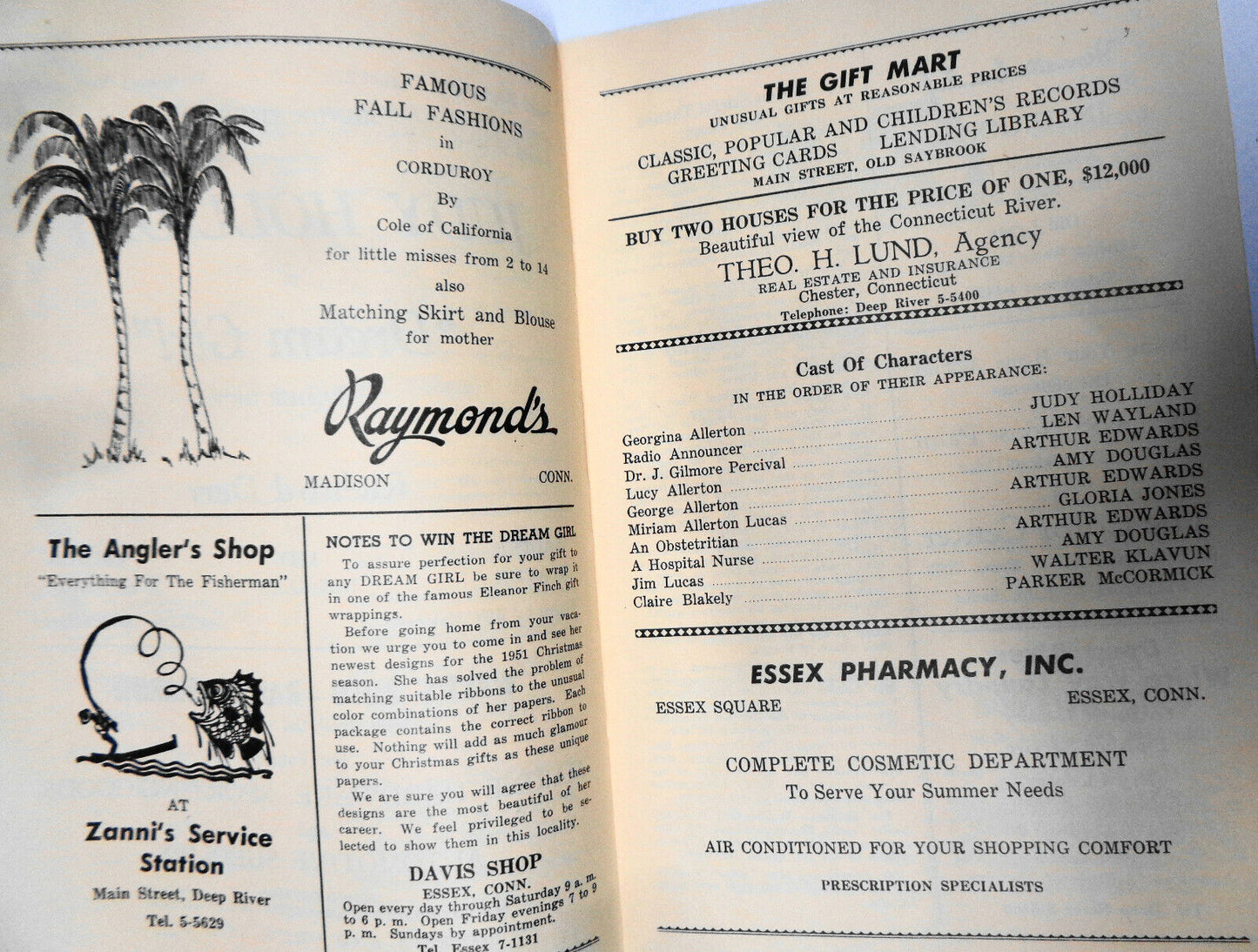 Judy Holiday in Dream Girl by Elmer Rice, Ivoryton Playhouse Program, 1951