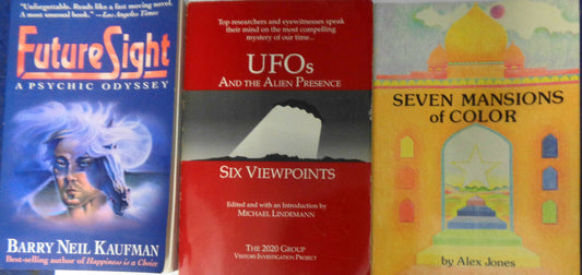 3 Author-signed books : Psychics, UFOs and Aliens, Color Therapy