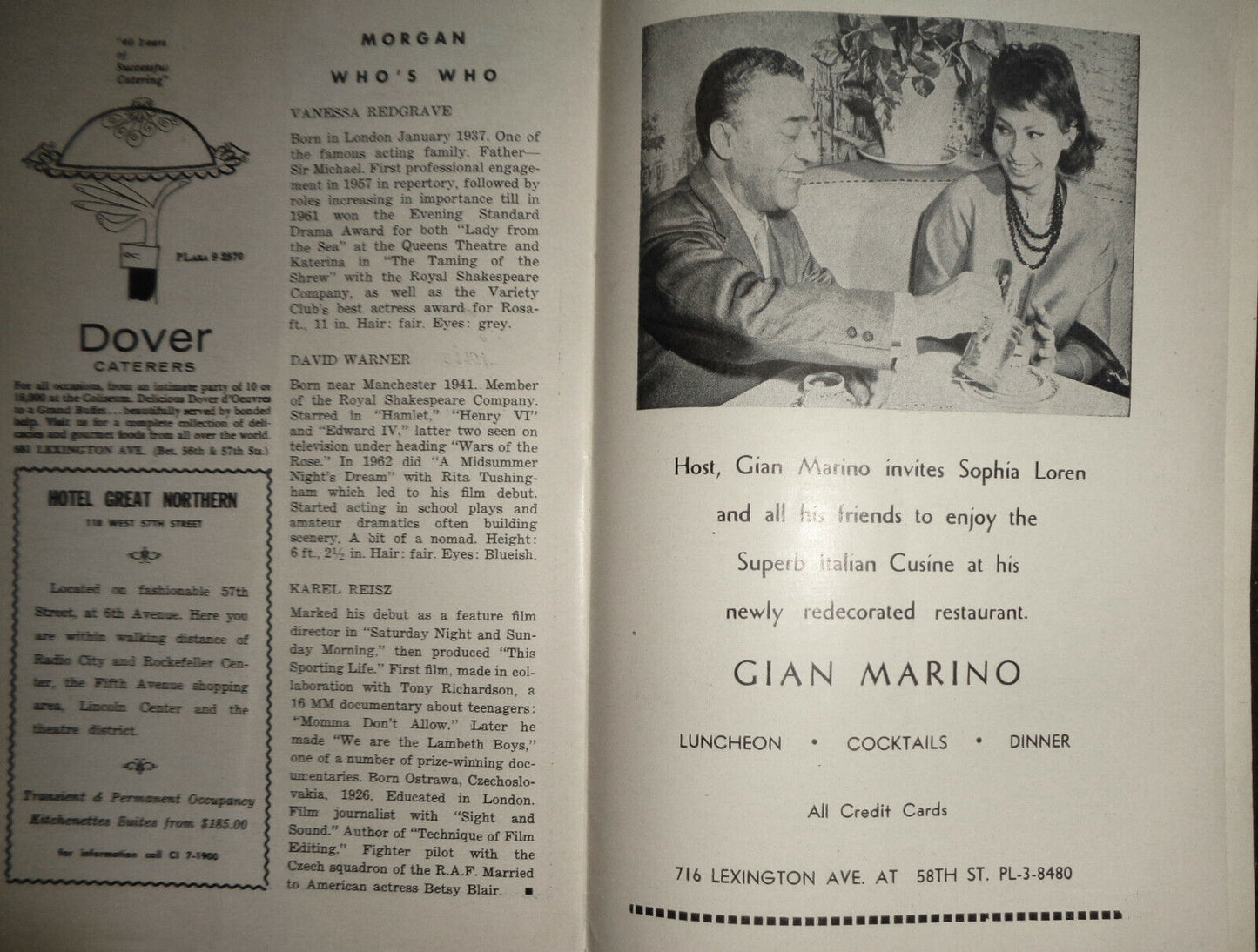 MORGAN! - SHOWCASE - MAY 1966 - VANESSA REDGRAVE - MAGAZINE FOR ART THEATREGOERS