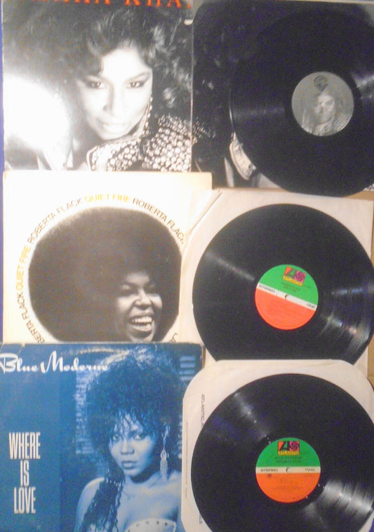 Chaka Khan, Roberta Flack, Blue Moderne - 3 vinyl LPs lot. Vintage R&B/Soul
