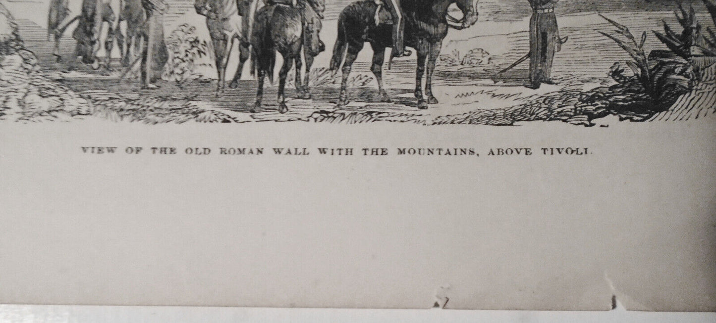 View Of The Old Roman Wall With The Mountains, Above Tivoli - Gleason's 1852
