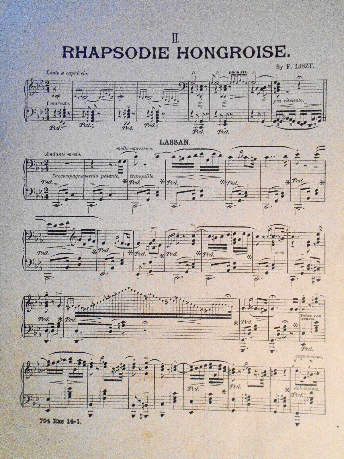 Rhapsodie Hongroise No. 2, by Franz Liszt. 1860.