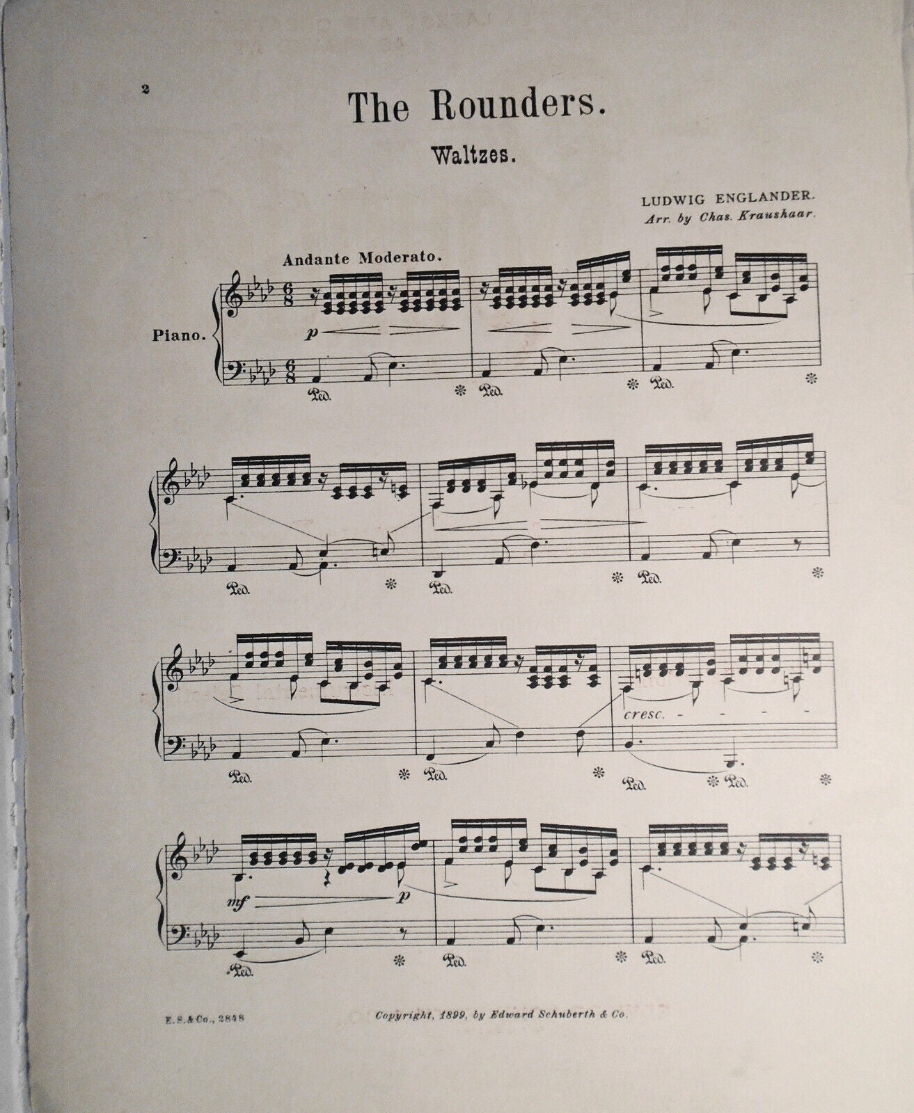 The Rounders - Lyrics by Harry B. Smith, Music by Ludwig Englander. 1899