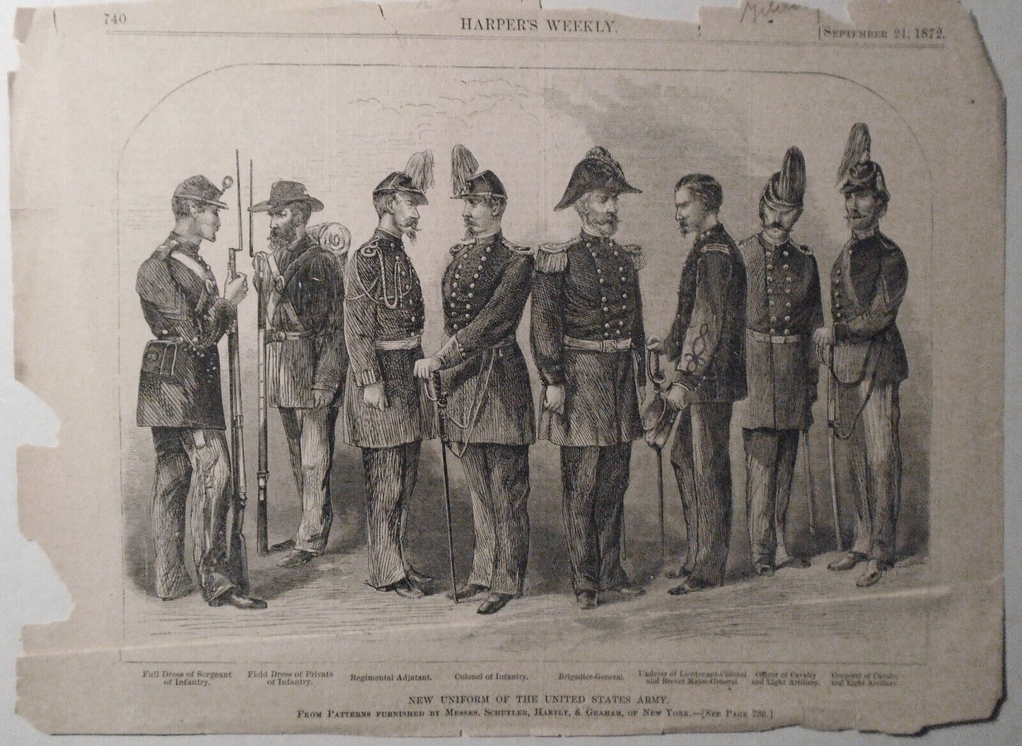 New Uniform Of The United States Army - Harper's Weekly September 21, 1872