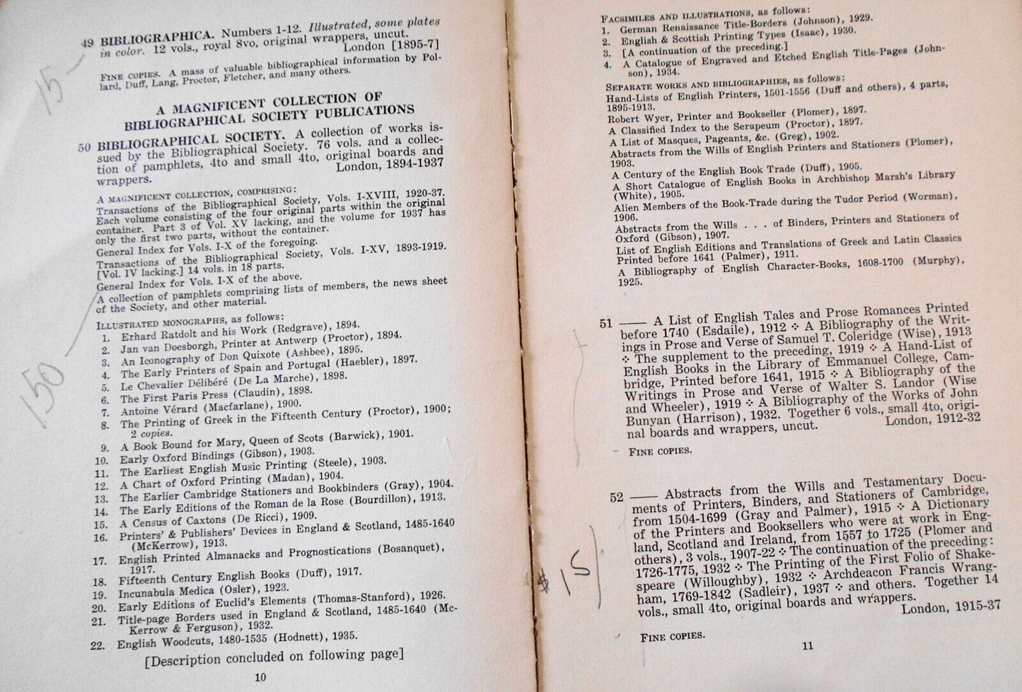 Important bibliographies... John Boyd Thacher; Joseph Pennell collection - 1938