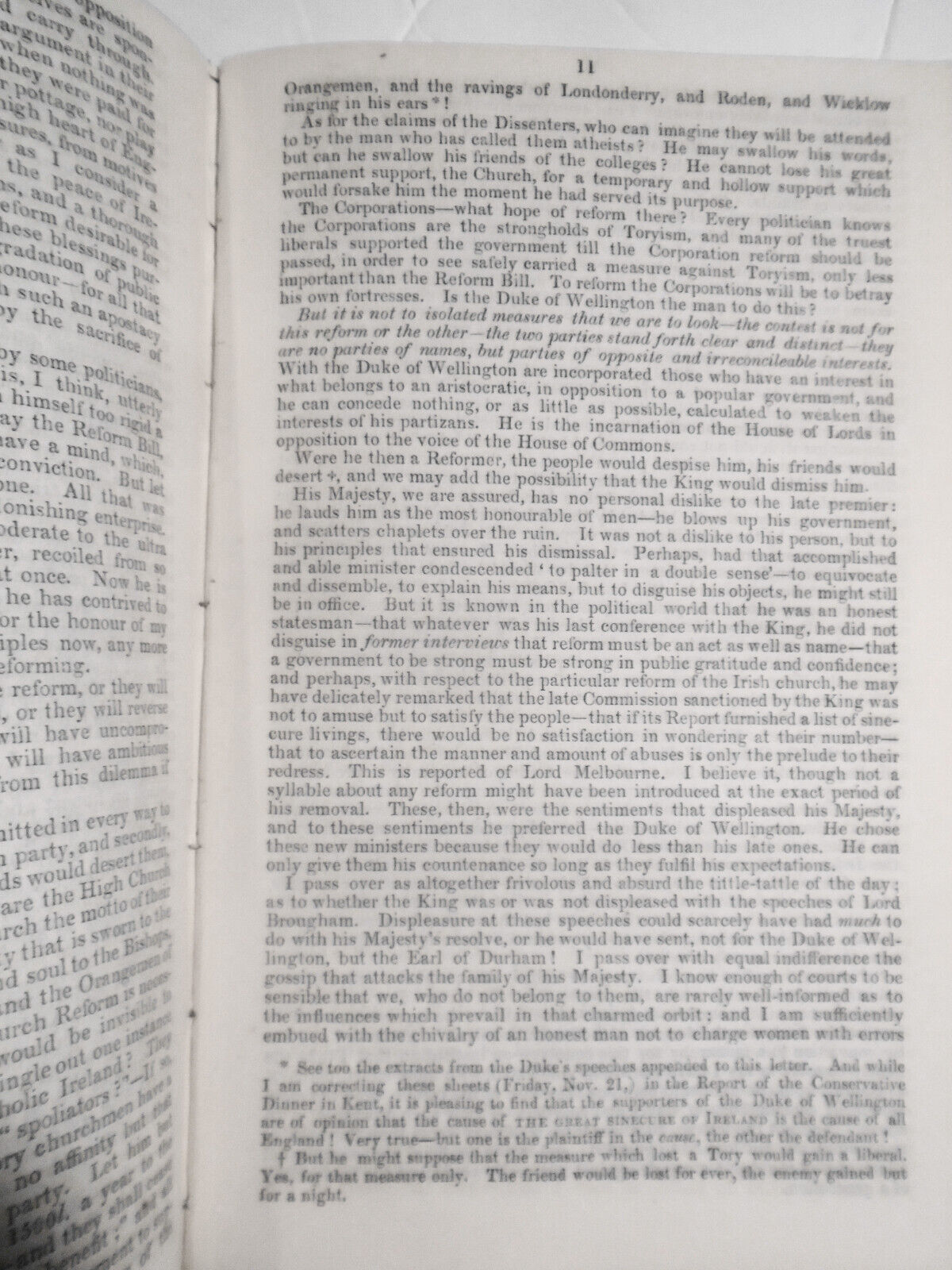 1834 The Present Crisis. Letter to Late Cabinet Minister - Edward Bulwer Lytton