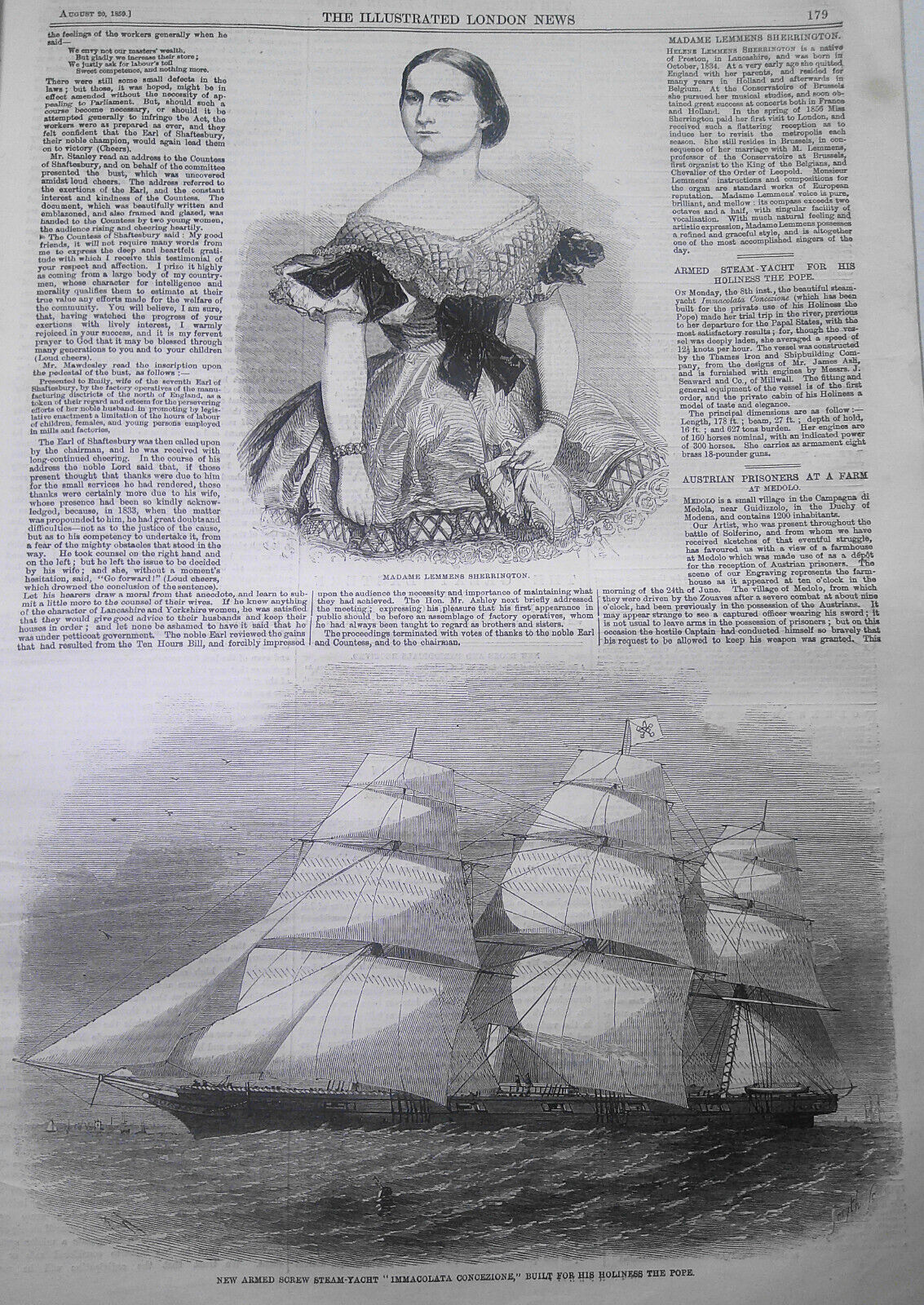 The Illustrated London News, August 20, 1859 - Paris fetes; Great Eastern saloon