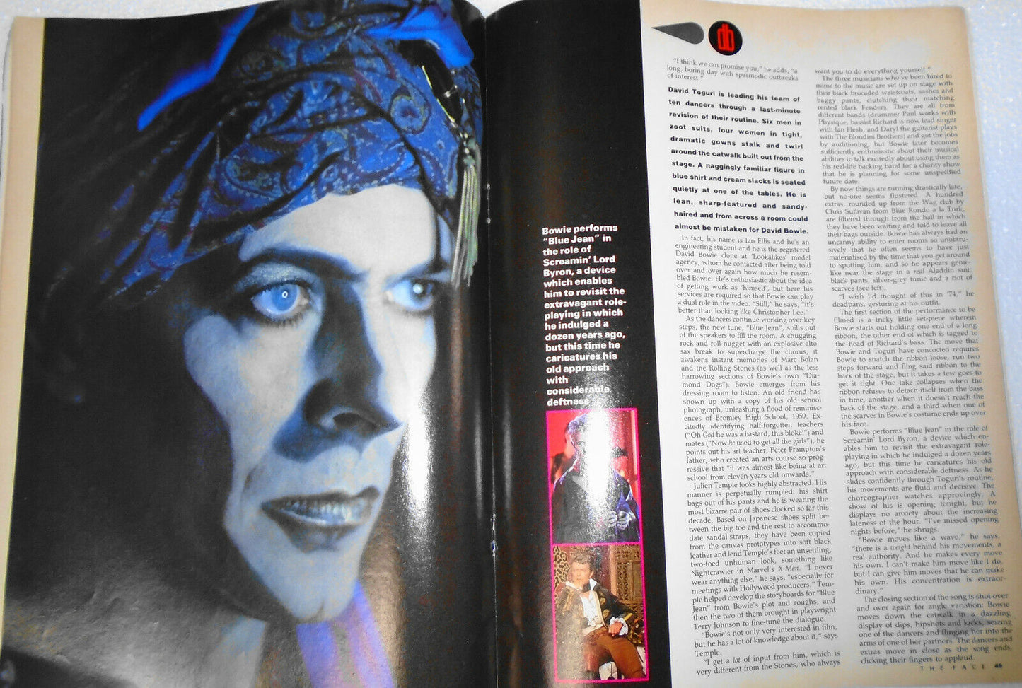 The Face Magazine October 1984 David Bowie, David Lee Roth.