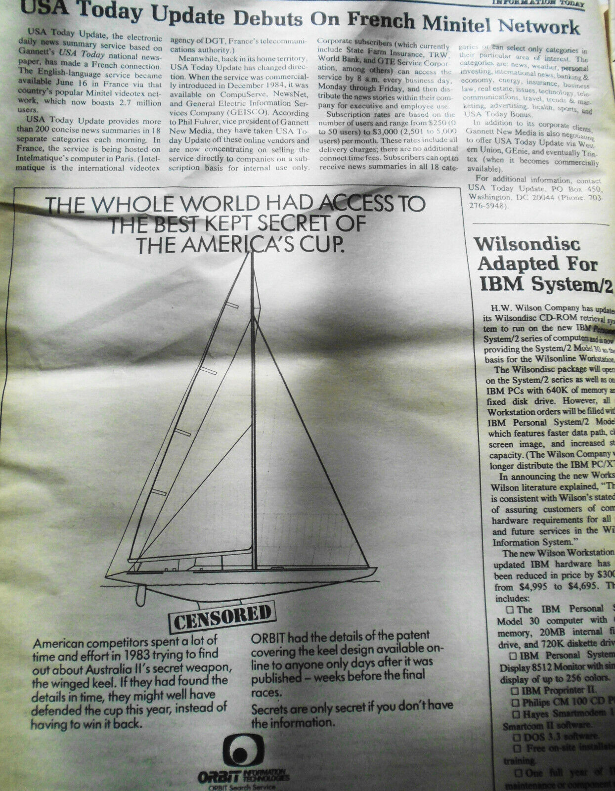 Information Today, July/Aug 1987 - for users of Electronic Information services