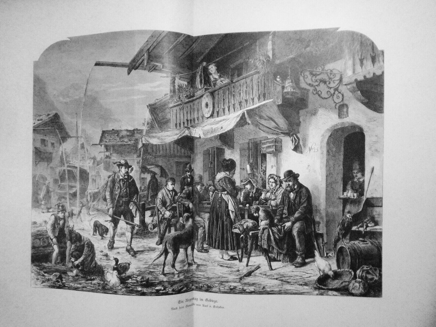 Ein Regentag im Gebirge, von Karl on Enhuber - 1884 -  22 x 16 inches - Original