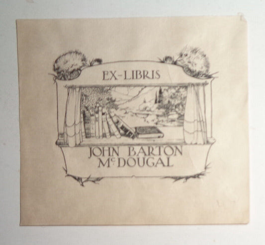 John Barton McDougal - Ex Libris Bookplate - early 1900s