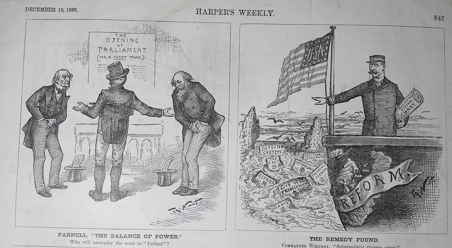 The President's Message Is Long. By Thomas Nast. Cartoon in Harper's Weekly 1885