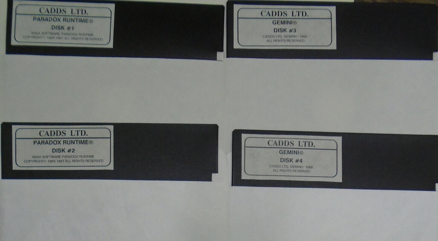 Gemini Appointment Scheduler - 1987 - with Paradox Runtime - IBM 5 1/4"