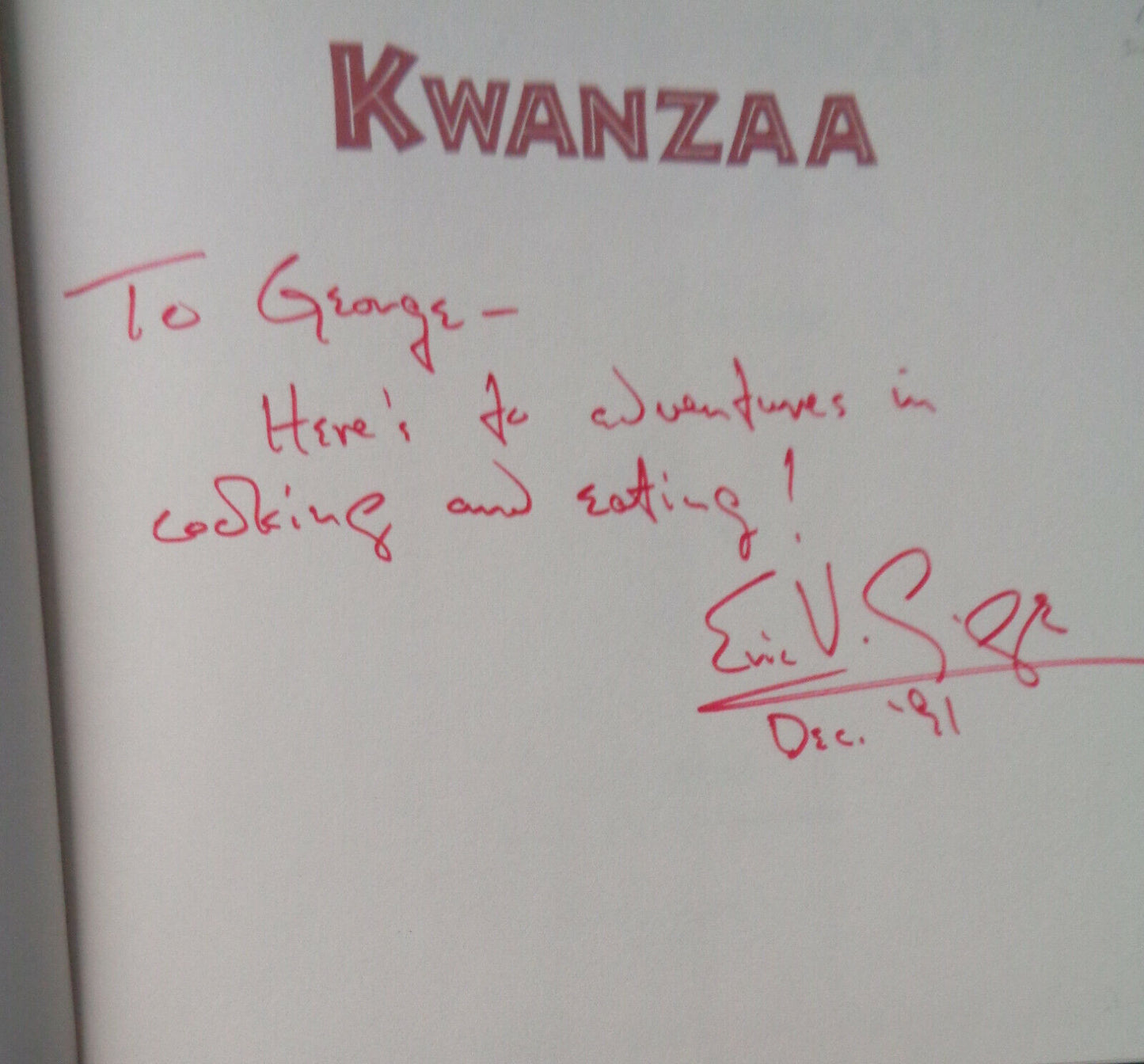 KWANZAA - AN AFRICAN-AMERICAN CELEBRATION OF CULTURE & COOKING - SIGNED 1ST ED
