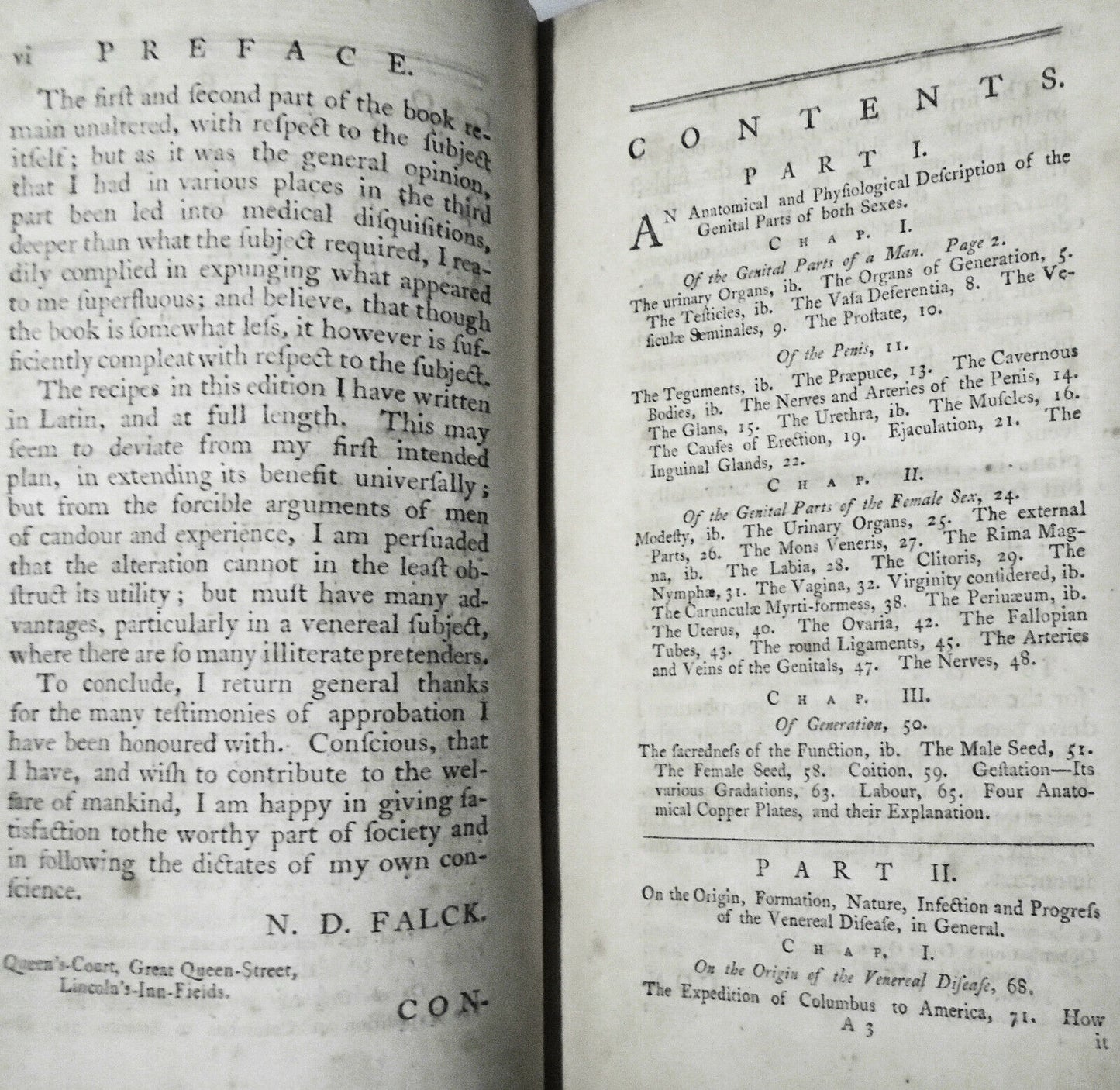 1774 A treatise on the venereal disease in three parts, by N D Falck