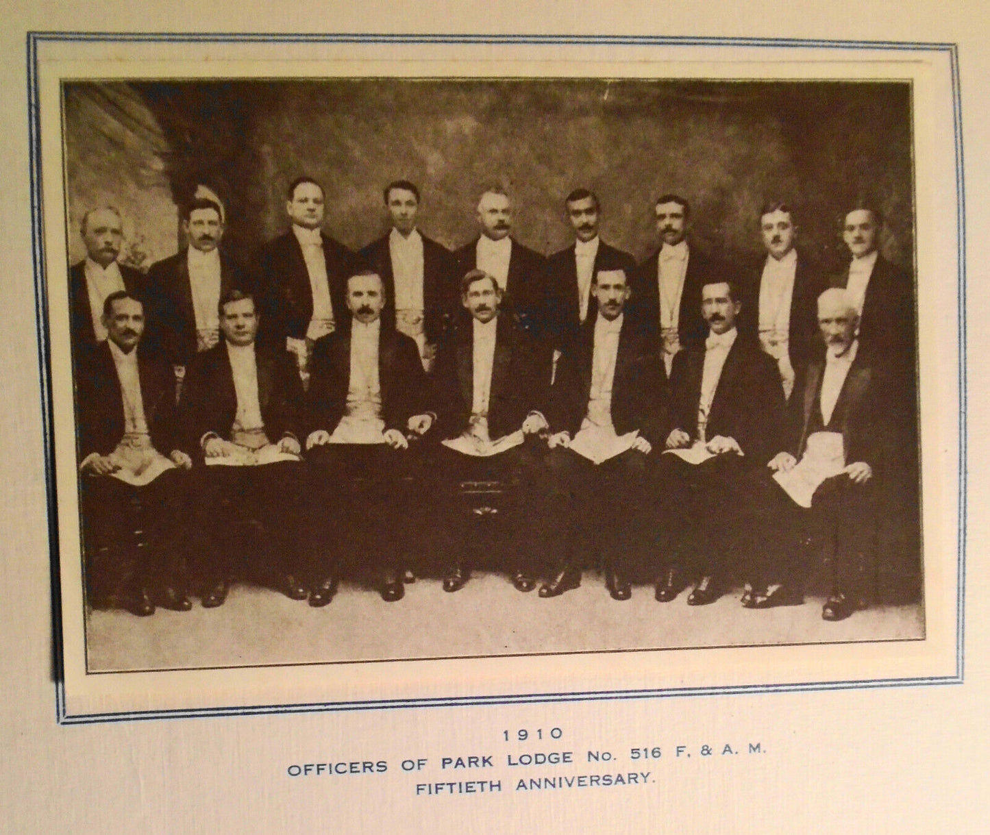 1910 Fiftieth Anniversary Park Lodge, No. 516 Banquet & Reception Program & Menu