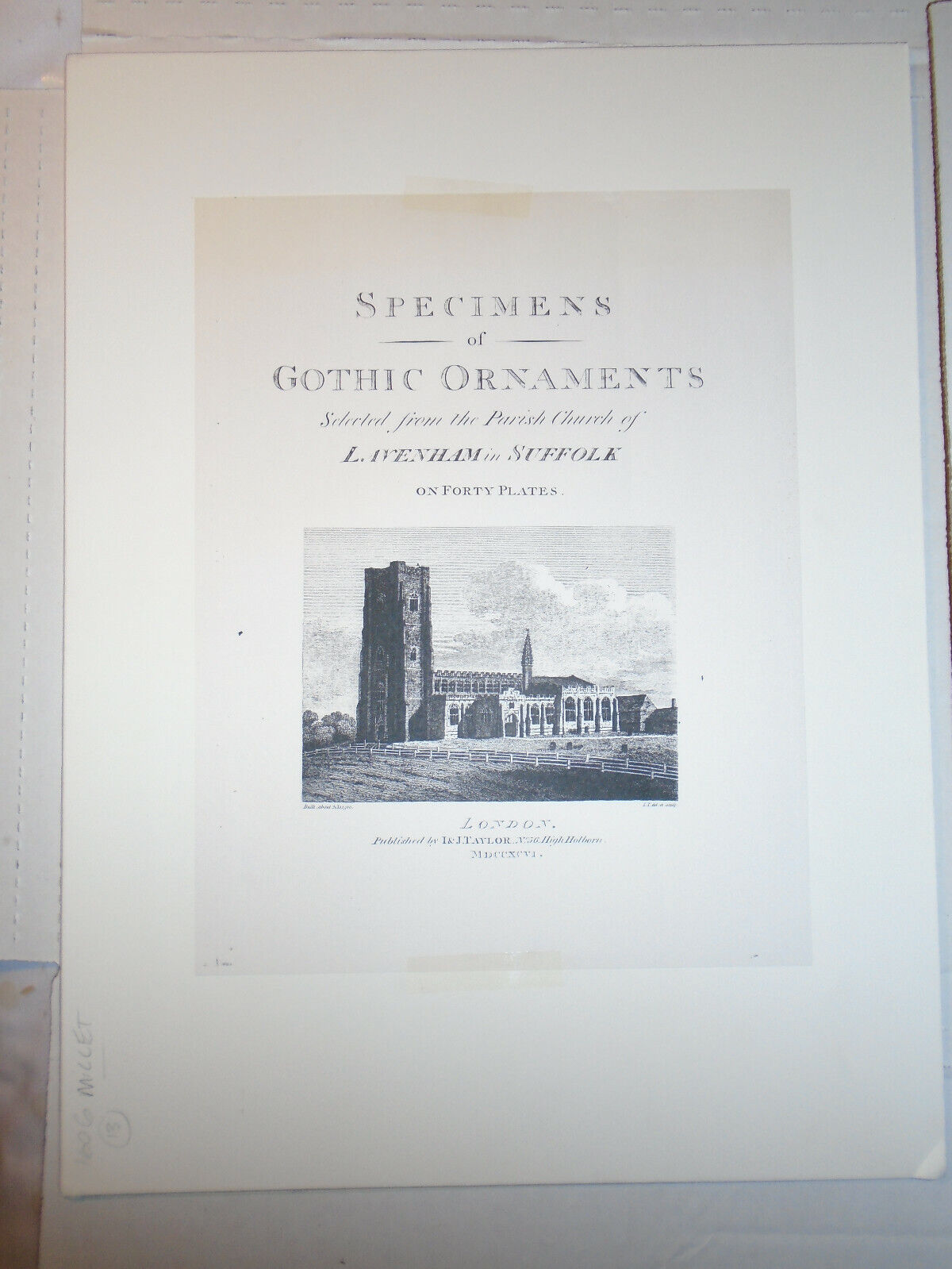 1796 - Plinth to the Chancel Buttress -  from the parish church of Lavenham