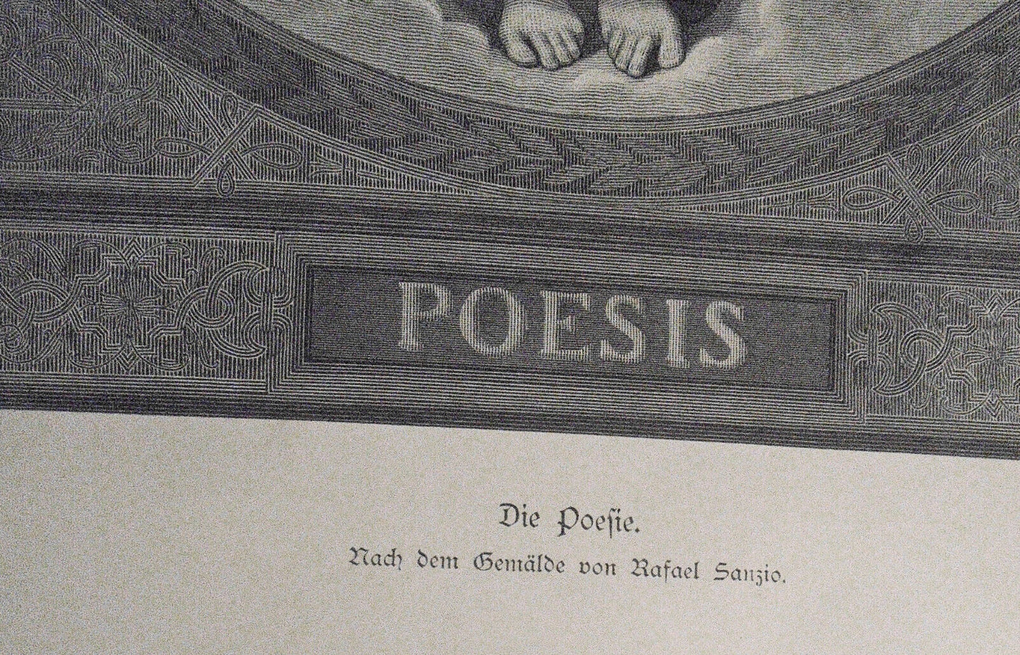 Die Poesie, by Rafael Sanzio  --  1884 Original print