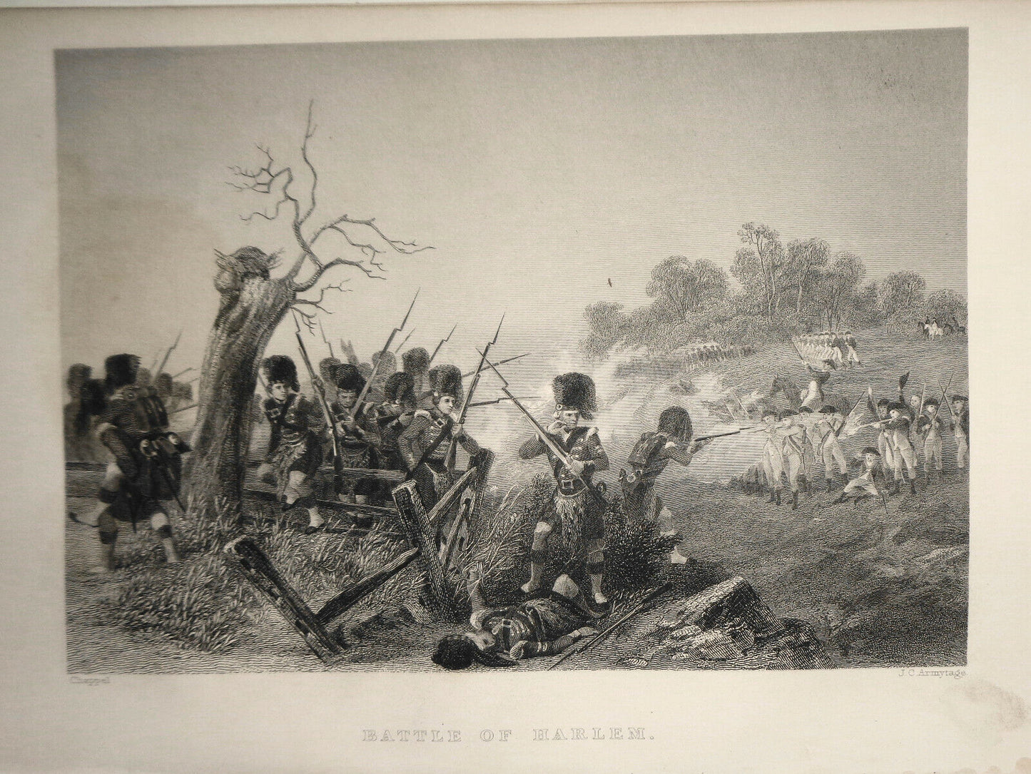 1860 - Battle Of Harlem -  J. R. Armytage (Engraver), Alonzo Chappel (After)