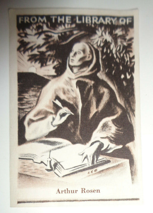 Arthur Rosen Ex Libris  Bookplate - Signed in plate "LCD"
