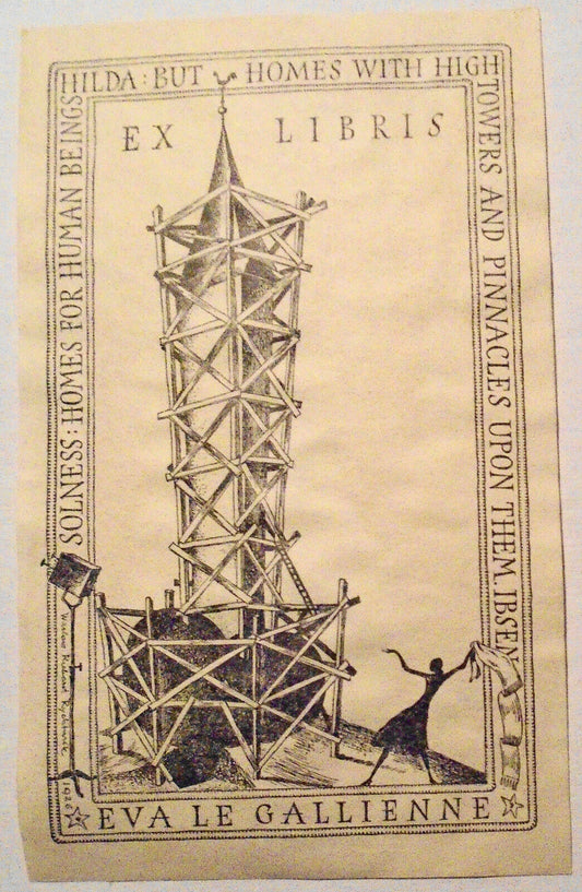 Eva Le Gallienne Ex Libris Bookplate, 1926. Designed by Waslav Richard Rychtarik