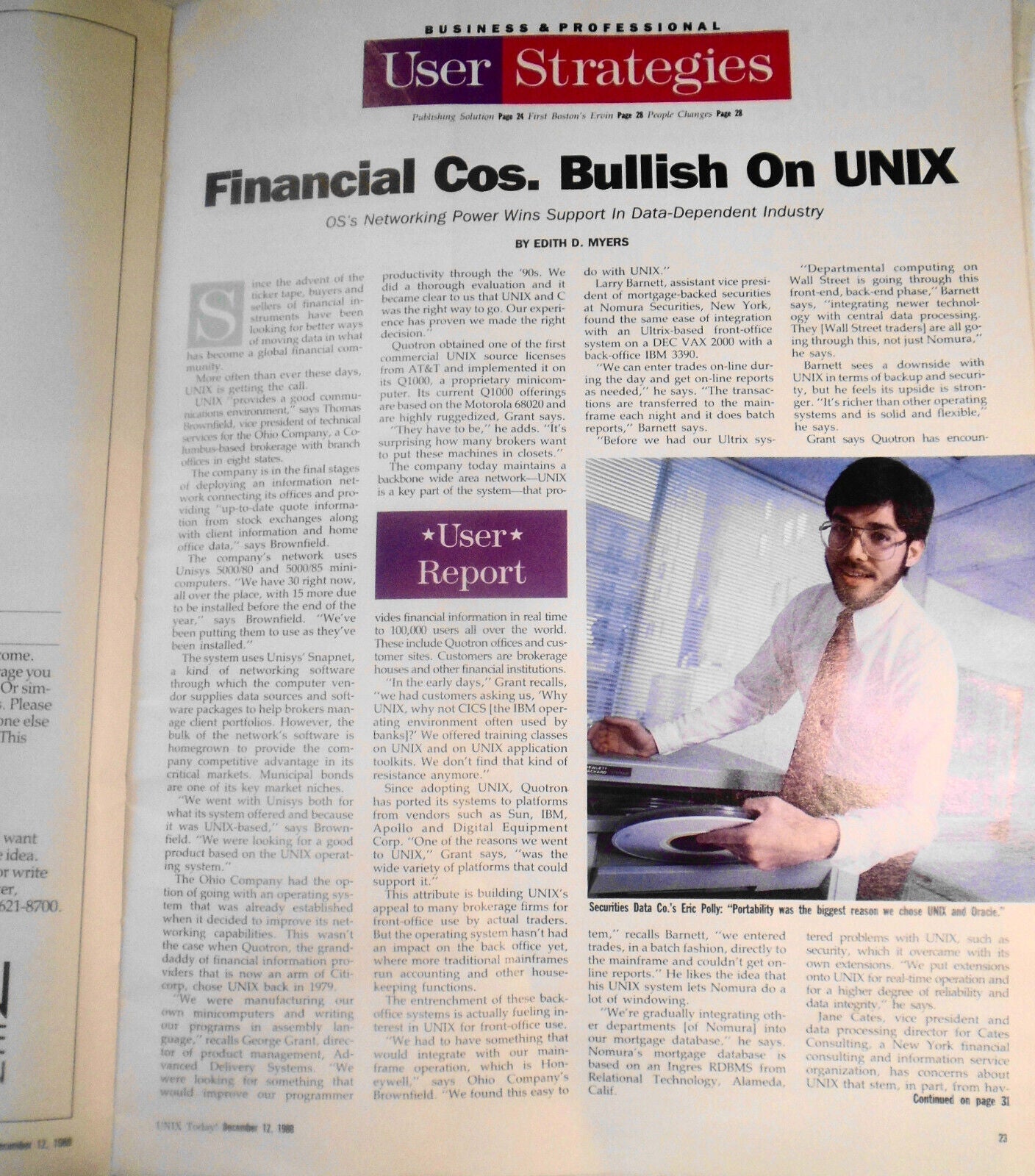 UNIX Today, December 12, 1988. The newspaper for the UNIX user community