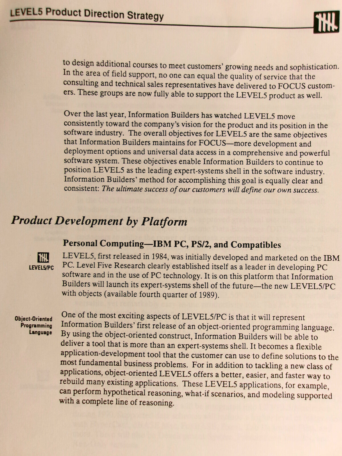 [Artificial Intelligence] Level5 Expert System Promo literature & Strategy, 1989