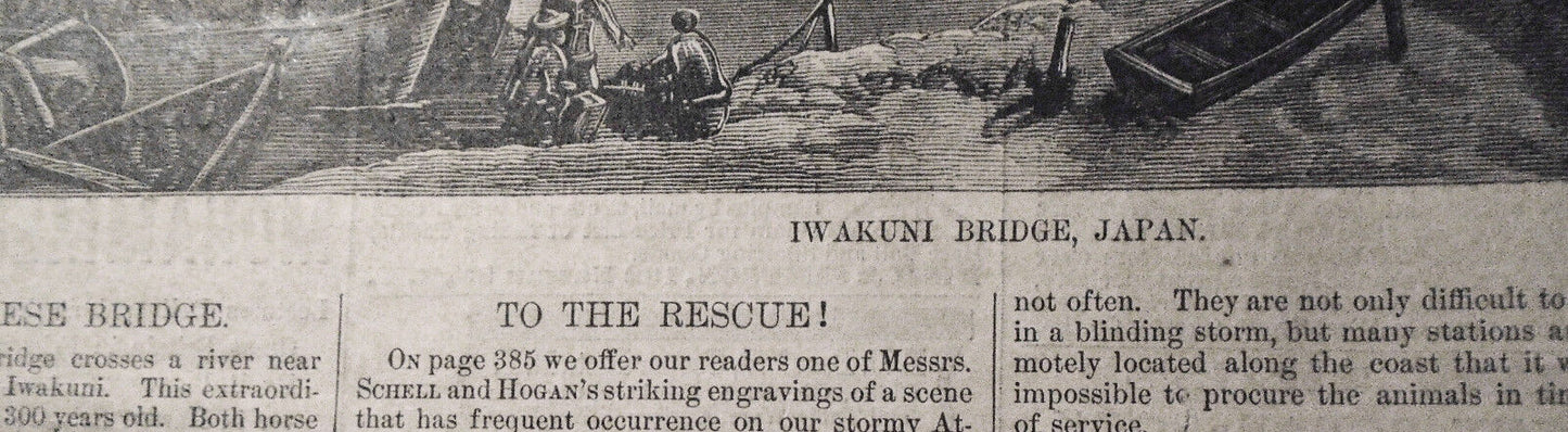 Iwakuni Bridge, Japan : A Japanese Bridge - Harper's Weekly, May 19, 1877