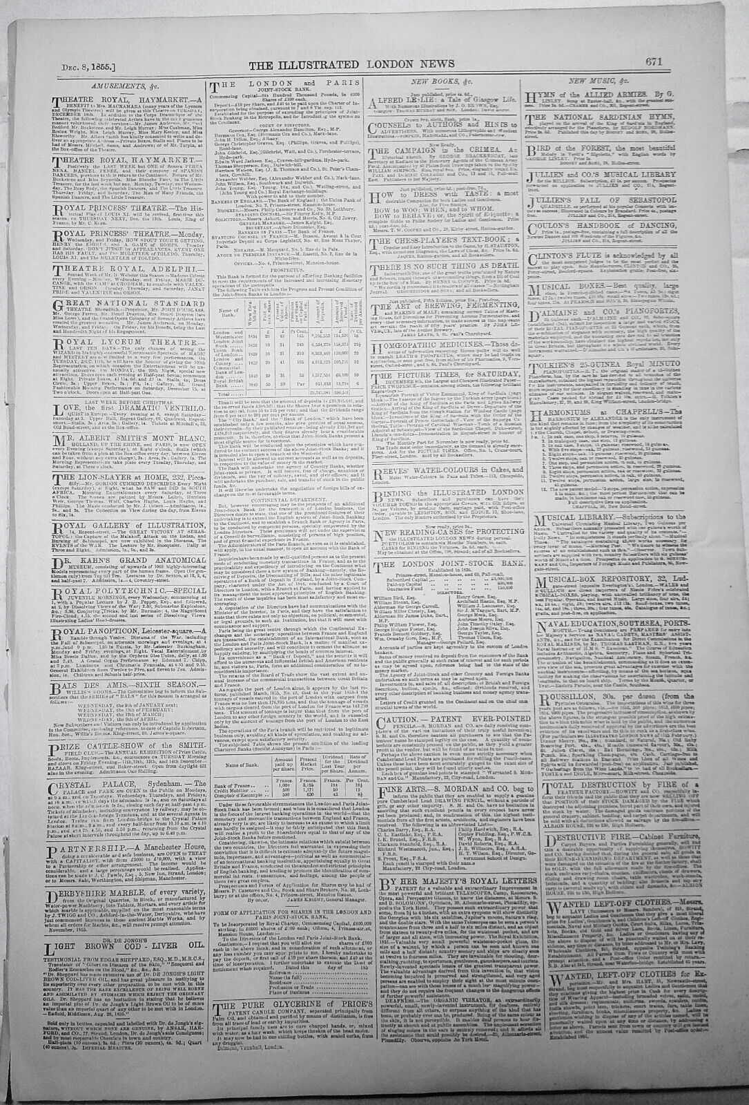1855 Grand Musical Fete To The King Sardinia in the Palace Of Industry at Paris