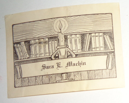 Sara E. Machin - Ex Libris Bookplate.