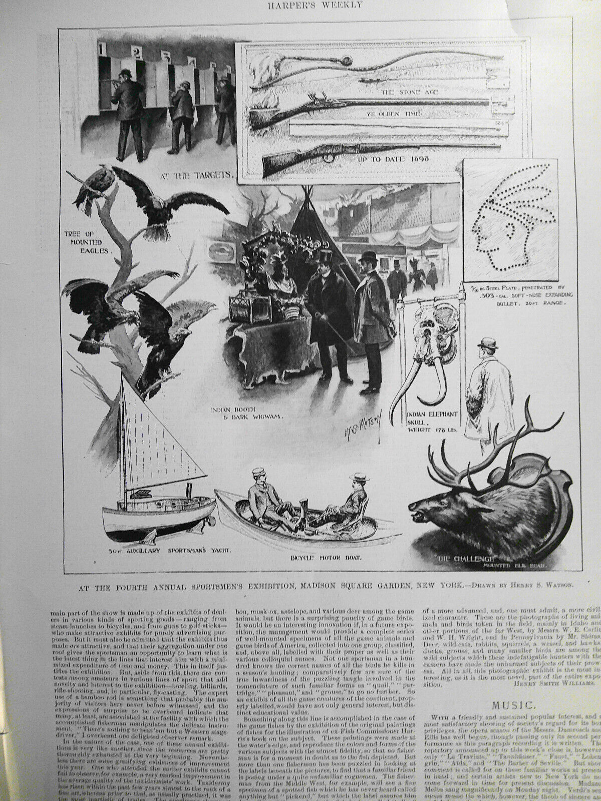 At the Fourth Annual Sportsmen's Exhibition, Madison Square Garden. HW, 1898.