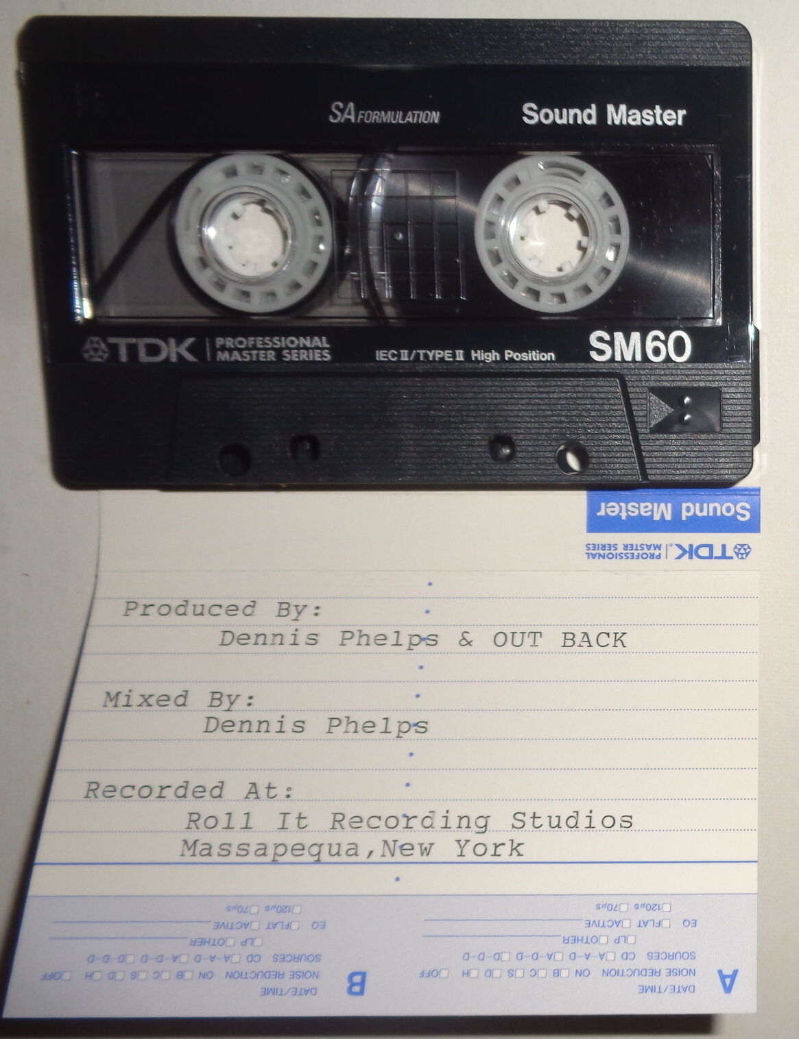 Dennis Phelps and Out Back - Rare Rock Demo Cassette 1990 - 4 tracks