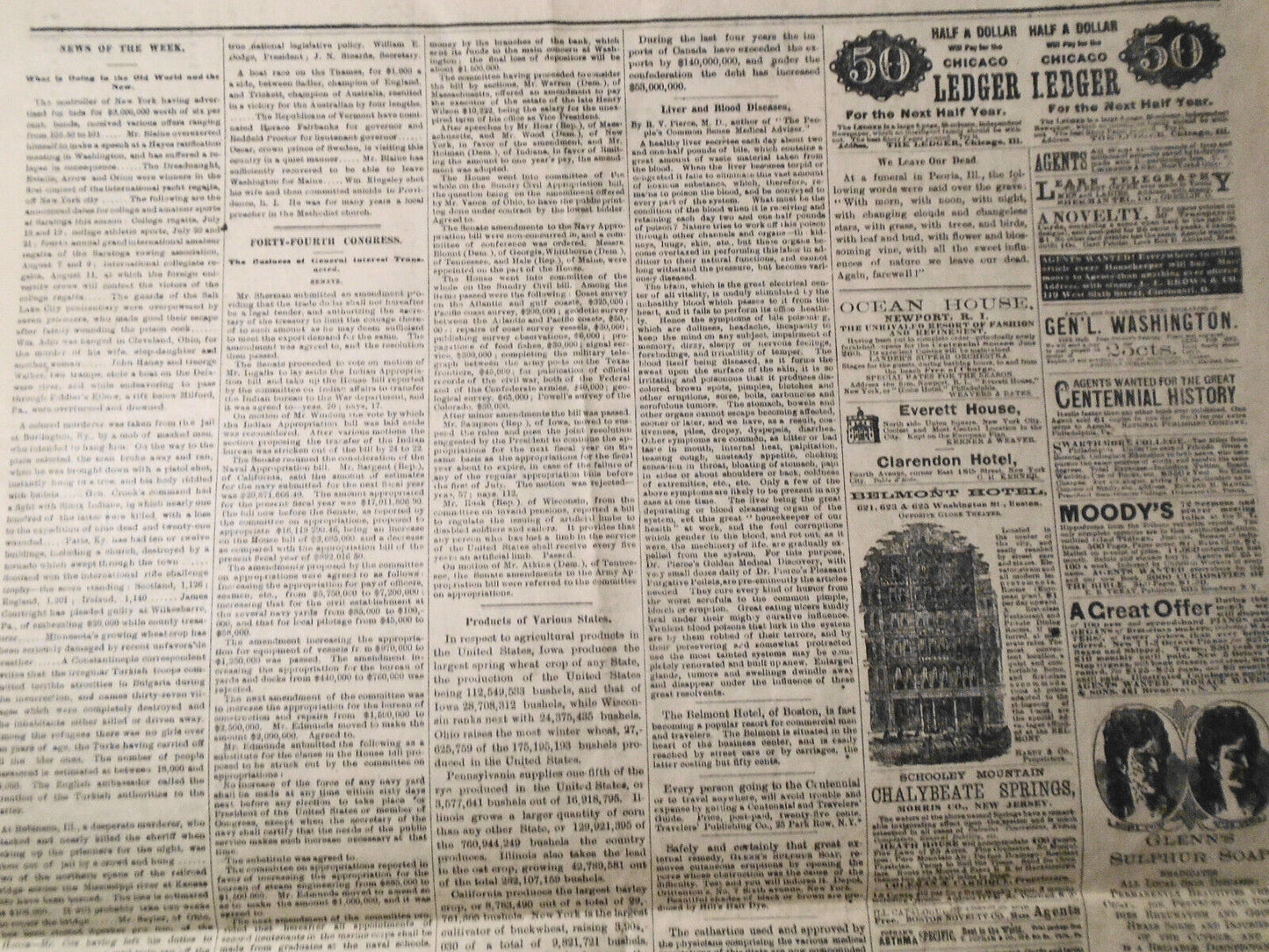 The Mystic Press, July 6, 1876. Stonington Connecticut newspaper (reprint)