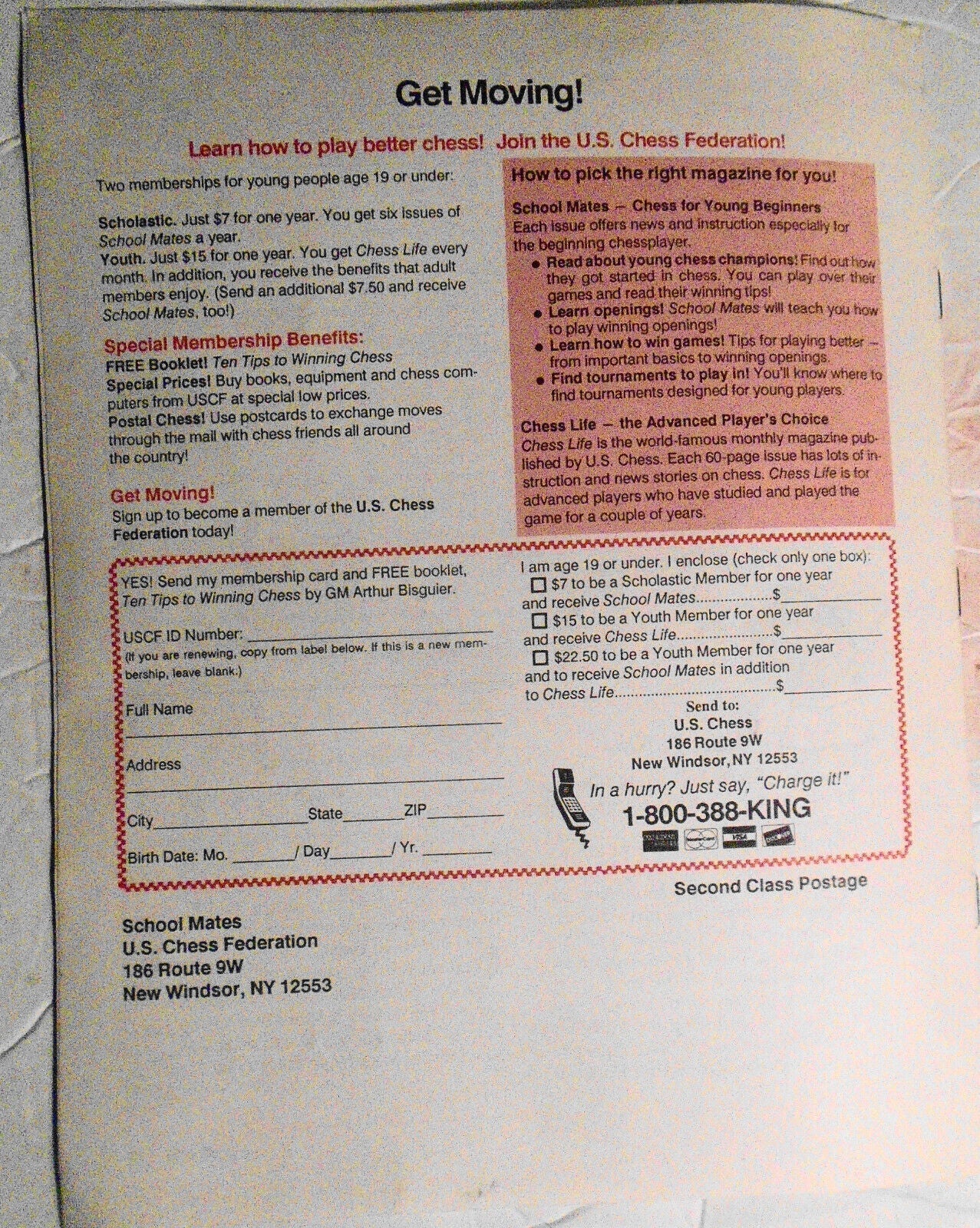 School Mates, Fall 1990 - Magazine for Chess Beginners