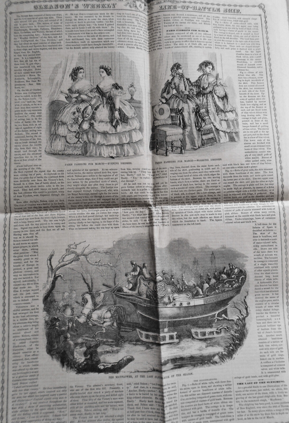 Gleason's Weekly  March 19, 1859. Princess Clotilde / Vessels Going Through Ice